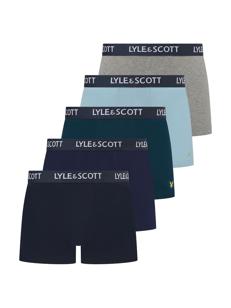 Lyle & Scott Blue Miller Underwear Trunks 5 Pack - Image 1 of 6