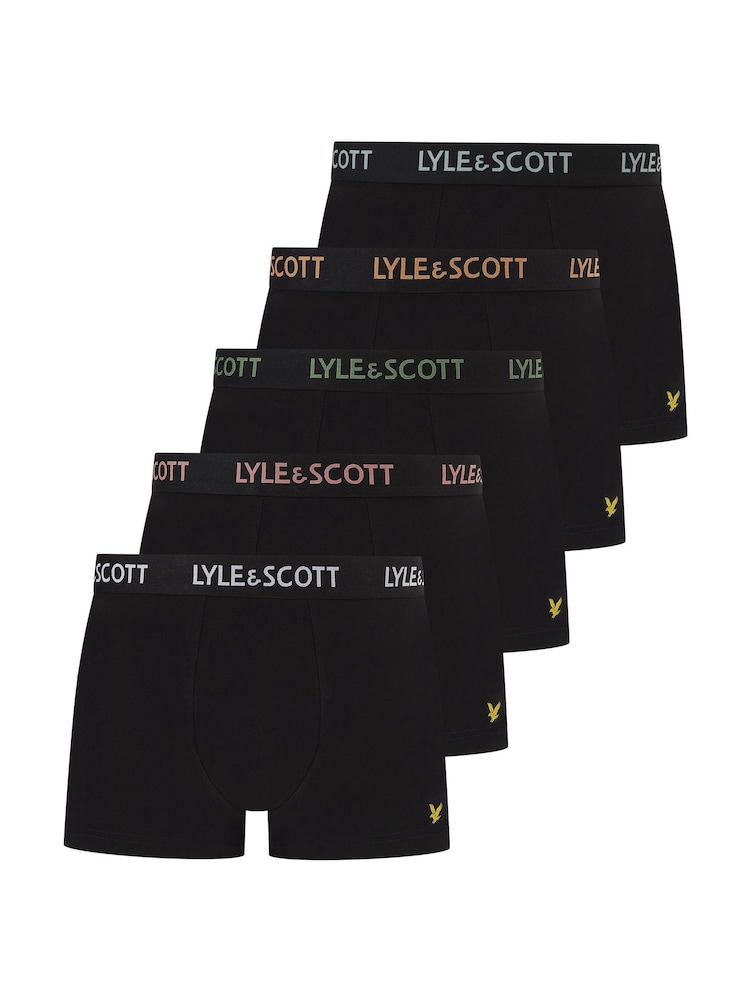 Lyle & Scott Black Miller Underwear Trunks 5 Pack - Image 1 of 6 Lyle & Scott Black Miller Underwear Trunks 5 Pack - Image 1 of 6