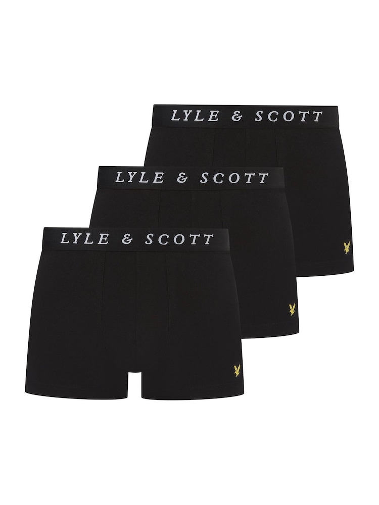 Lyle & Scott Black Neville Underwear Trunks 3 Pack - Image 1 of 4