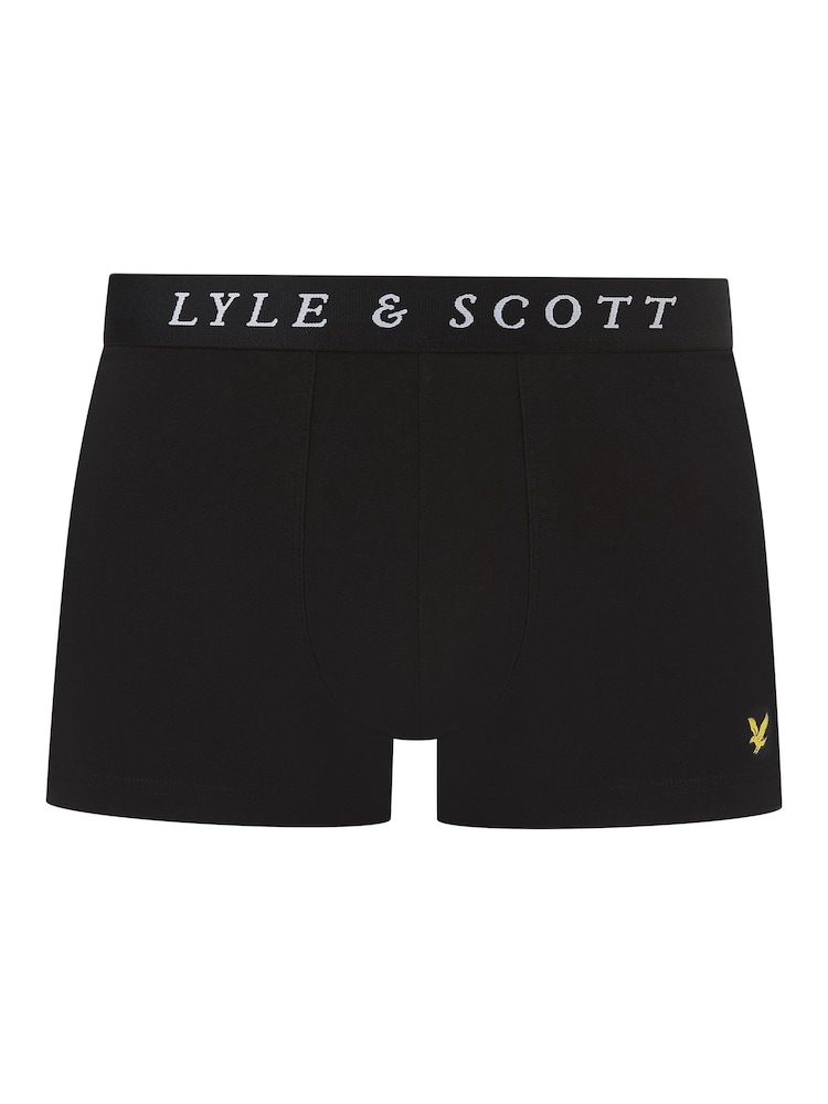 Lyle & Scott Black Neville Underwear Trunks 3 Pack - Image 4 of 4