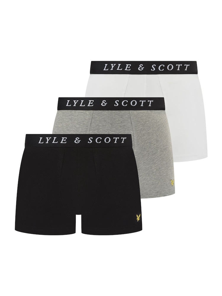 Lyle & Scott Black Neville Underwear Trunks 3 Pack - Image 1 of 4