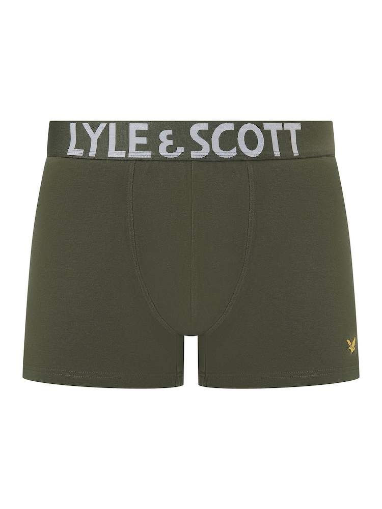 Lyle & Scott Green Daniel Underwear Trunks 3 Pack - Image 4 of 4