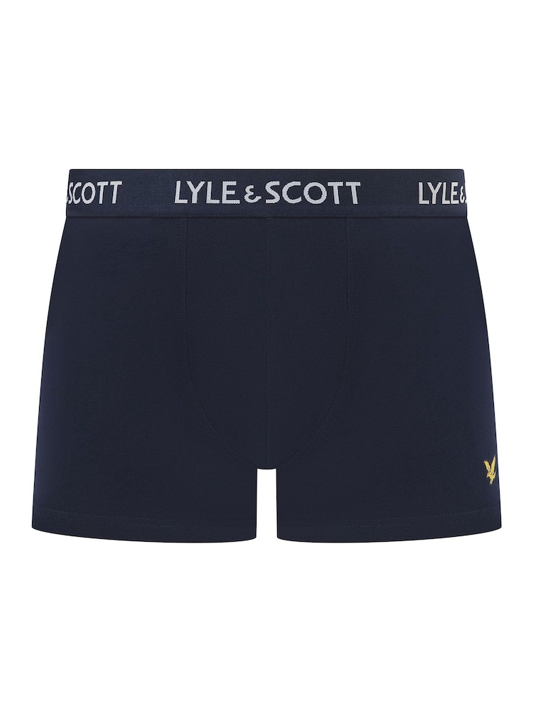 Lyle & Scott Blue Barclay Underwear Trunks 3 Pack - Image 4 of 4