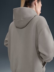 Nike College Grey Oversized Sportswear Phoenix Fleece Mini Swoosh Pullover Hoodie - Image 5 of 5