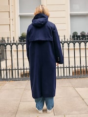 Navy Shower Resistant Hooded Rain Coat - Image 2 of 9