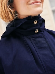 Navy Shower Resistant Hooded Rain Coat - Image 3 of 9