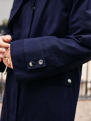 Navy Shower Resistant Hooded Rain Coat - Image 4 of 9