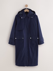 Navy Shower Resistant Hooded Rain Coat - Image 5 of 9