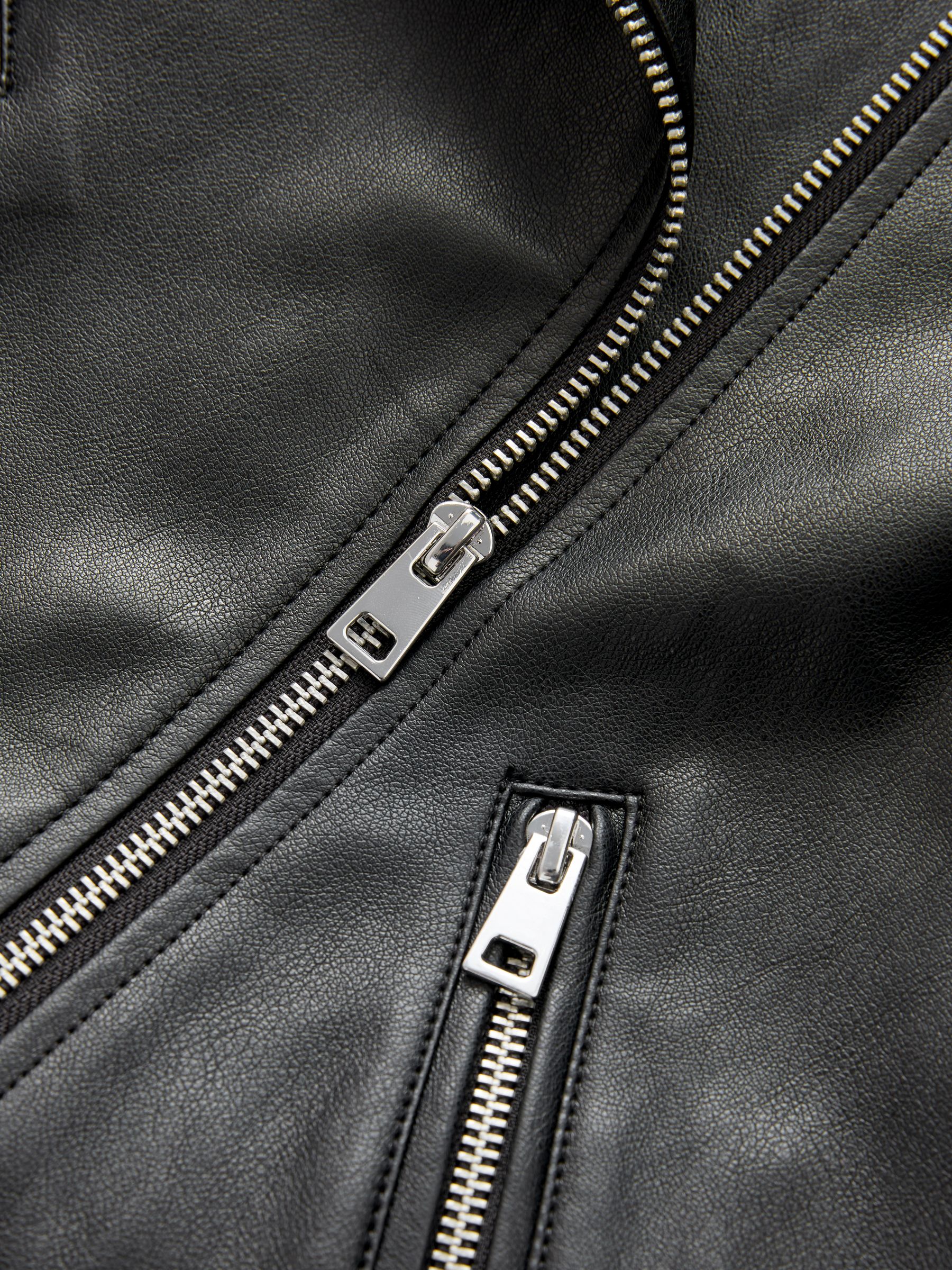 Buy Black Faux Leather Biker Jacket from Next Romania