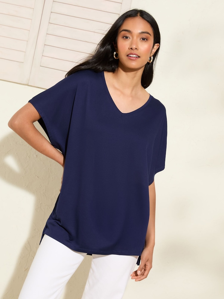 Friends Like These Navy Short Sleeve Tunic - Image 1 of 4