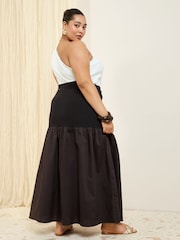 Friends Like These Black Curve Dropped Waist Maxi Skirt - Image 4 of 4