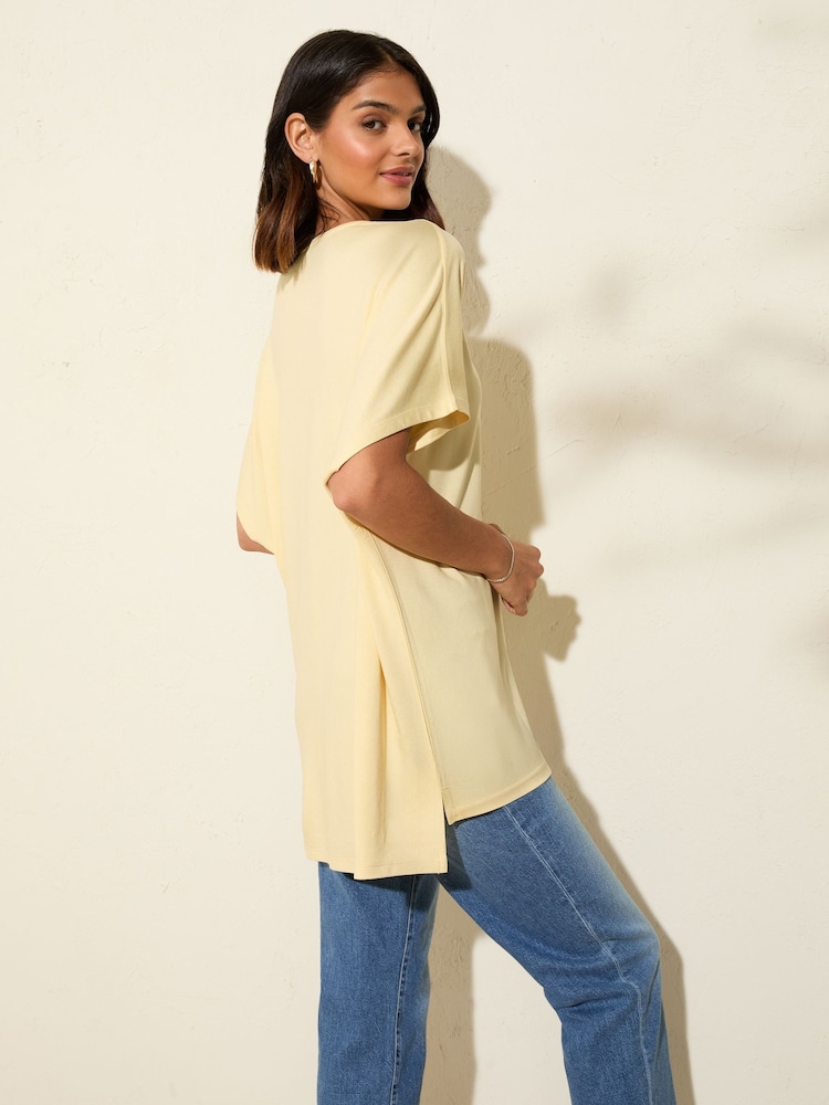 Friends Like These Buttermilk Yellow Short Sleeve Tunic - Image 4 of 4