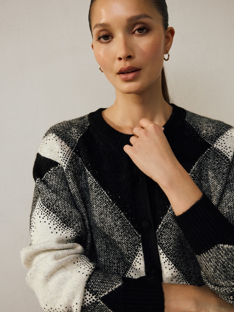 Plus Geo Pattern Drop Shoulder Cardigan SHEIN USA