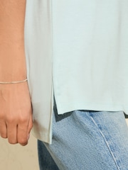 Friends Like These Mint Green Short Sleeve Satin Trim Tunic - Image 2 of 5
