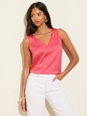Friends Like These Coral V-Neck Vest Top - Image 2 of 4