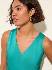Friends Like These Teal Blue V-Neck Vest Top - Image 2 of 4