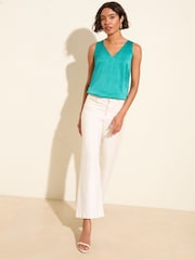 Friends Like These Teal Blue V-Neck Vest Top - Image 3 of 4