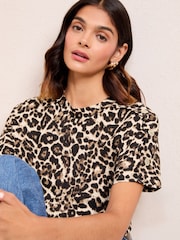 Friends Like These Animal Button Detail Short Sleeve Tunic - Image 3 of 4