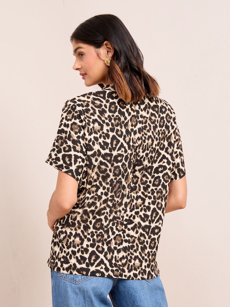 Friends Like These Animal Button Detail Short Sleeve Tunic - Image 4 of 4