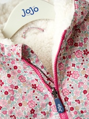 Rosa geblümt - JoJo Maman Bébé Reversible Fleece Lined Jacket - Bild 12 von 13