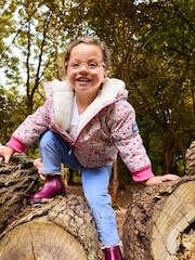 JoJo Maman Bébé Baby Pink Reversible Fleece Lined Jacket - Image 2 of 11