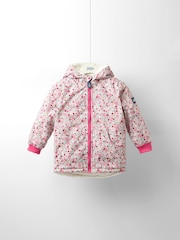 JoJo Maman Bébé Baby Pink Reversible Fleece Lined Jacket - Image 6 of 11