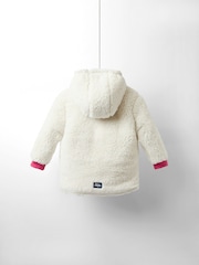 JoJo Maman Bébé Baby Pink Reversible Fleece Lined Jacket - Image 8 of 11