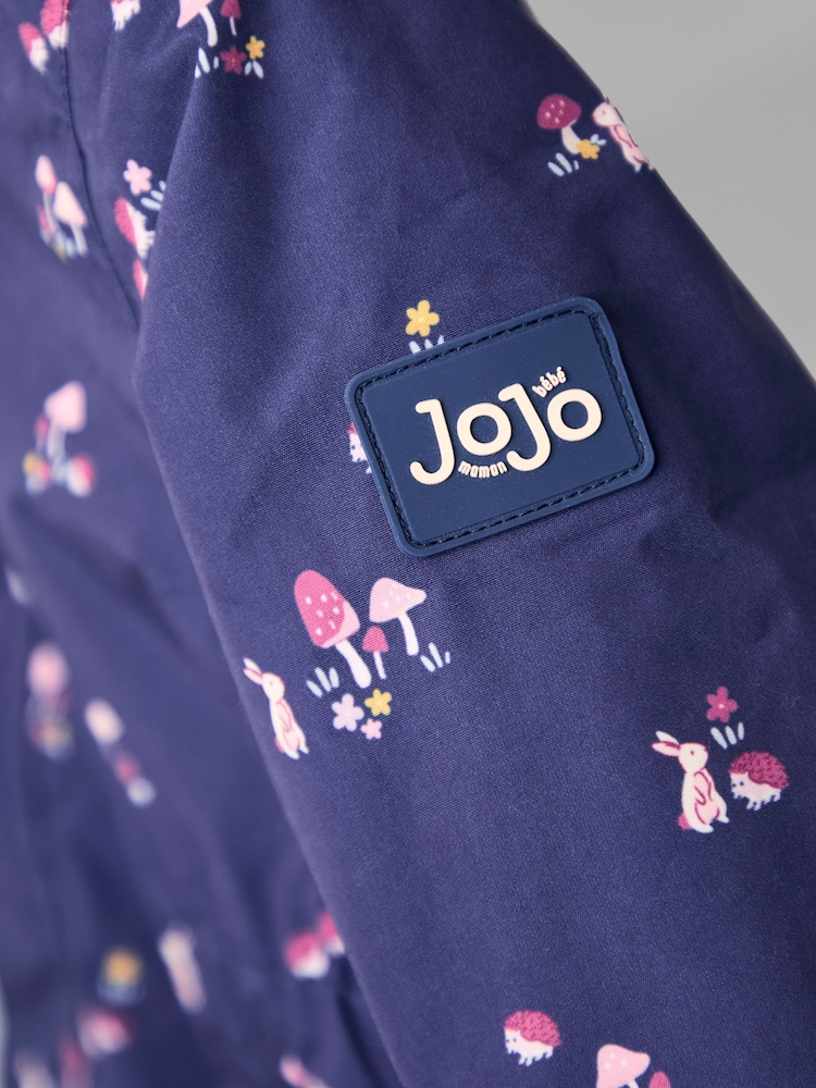 JoJo Maman Bébé Blue Floral Borg Lined Puffer Coat - Image 6 of 6 JoJo Maman Bébé Blue Floral Borg Lined Puffer Coat - Image 6 of 6