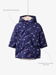 JoJo Maman Bébé Navy Ditsy Lined Parka - Image 7 of 8