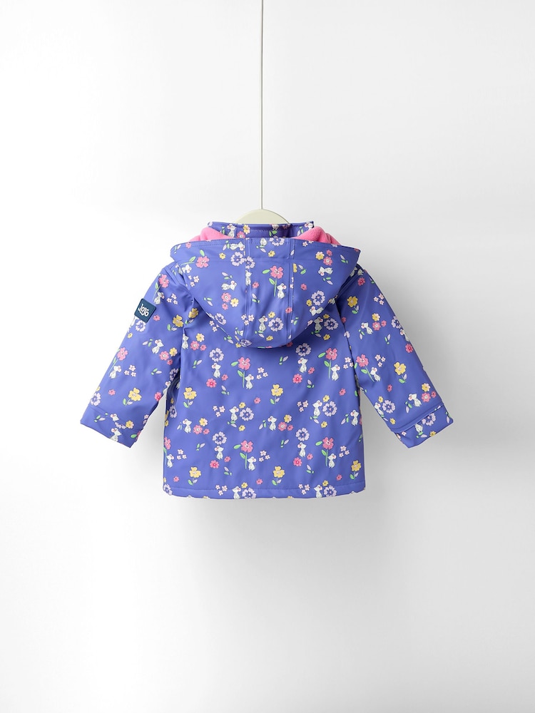 JoJo Maman Bébé Lilac Mouse Waterproof Cosy Lined Jacket - Image 2 of 6 JoJo Maman Bébé Lilac Mouse Waterproof Cosy Lined Jacket - Image 2 of 6