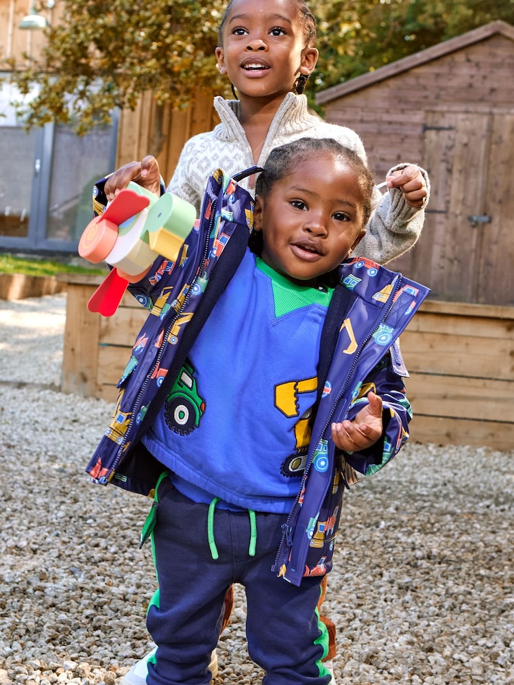 JoJo Maman Bébé Navy Blue Waterproof Cosy Lined Jacket - Image 1 of 9 JoJo Maman Bébé Navy Blue Waterproof Cosy Lined Jacket - Image 1 of 9