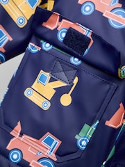 JoJo Maman Bébé Navy Blue Waterproof Cosy Lined Jacket - Image 8 of 9