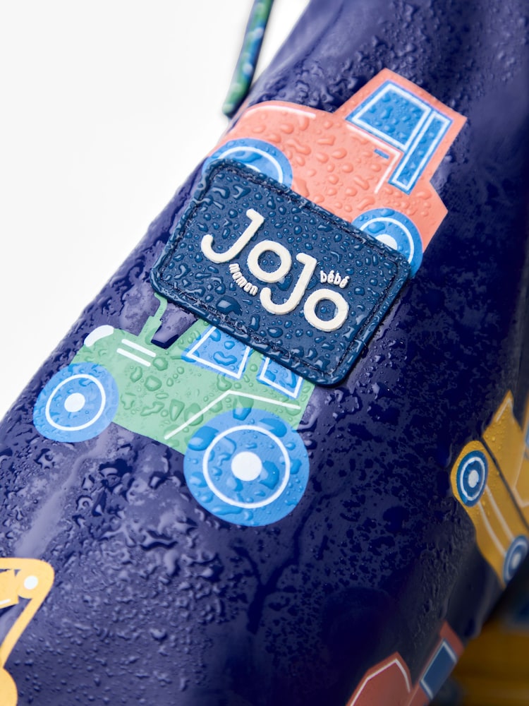 JoJo Maman Bébé Navy Blue Waterproof Cosy Lined Jacket - Image 9 of 9