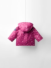 JoJo Maman Bébé Pink Ditsy Waterproof Cosy Lined Jacket - Image 5 of 9