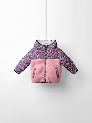 JoJo Maman Bébé Cream Reversible Fleece Lined Jacket - Image 1 of 10