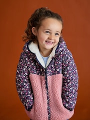 JoJo Maman Bébé Pink Reversible Fleece Lined Jacket - Image 13 of 19