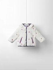 JoJo Maman Bébé Cream Reversible Fleece Lined Jacket - Image 2 of 10
