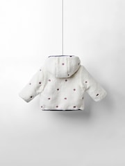 JoJo Maman Bébé Cream Reversible Fleece Lined Jacket - Image 4 of 10