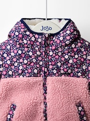 JoJo Maman Bébé Cream Reversible Fleece Lined Jacket - Image 5 of 10