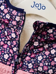 JoJo Maman Bébé Cream Reversible Fleece Lined Jacket - Image 6 of 10