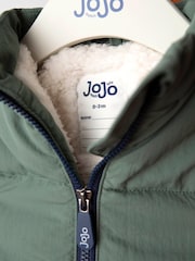 JoJo Maman Bébé Borg Lined Hooded Puffer Coat - Image 7 of 8