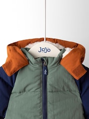 JoJo Maman Bébé Borg Lined Hooded Puffer Coat - Image 8 of 8