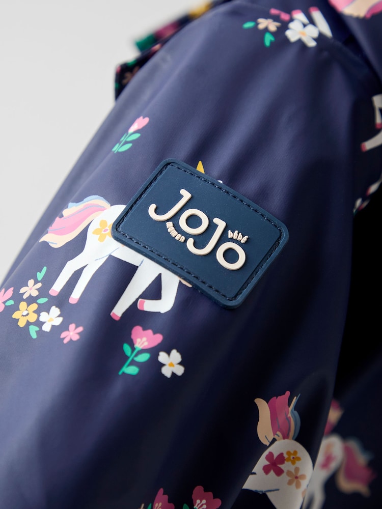 JoJo Maman Bébé Navy Unicorn Waterproof Cosy Lined Jacket - Image 8 of 8 JoJo Maman Bébé Navy Unicorn Waterproof Cosy Lined Jacket - Image 8 of 8
