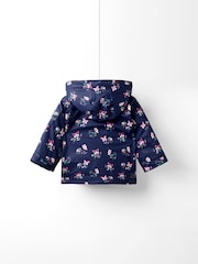 JoJo Maman Bébé Navy Ditsy 3-In-1 Waterproof Jacket - Image 3 of 6