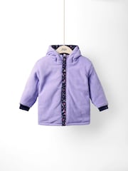 JoJo Maman Bébé Purple Reversible Fleece Lined Jacket - Image 2 of 7