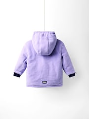 JoJo Maman Bébé Purple Reversible Fleece Lined Jacket - Image 4 of 7