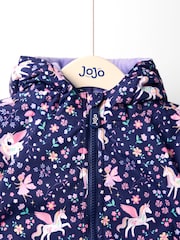 JoJo Maman Bébé Purple Reversible Fleece Lined Jacket - Image 5 of 7