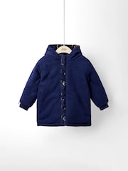 أزرق سماوي - JoJo Maman Bébé Reversible Fleece Lined Jacket - صورة 2 من 8
