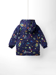 أزرق سماوي - JoJo Maman Bébé Reversible Fleece Lined Jacket - صورة 3 من 8