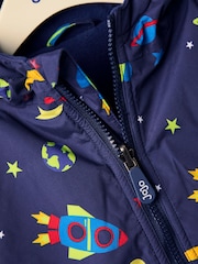أزرق سماوي - JoJo Maman Bébé Reversible Fleece Lined Jacket - صورة 6 من 8
